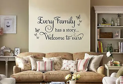 Homely Wall Quote  Every Family Has A Story..  Love Sticker Decal Decor Transfer • £15.95