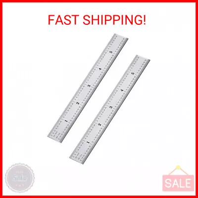 EBoot 2 Pack Stainless Steel Ruler Machinist Engineer Ruler Rigid Metal Ruler W • $9.43