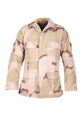 Genuine US Army Desert Camouflage Shirt 3 Colour BDU Combat Military Jacket DCP • £24.99