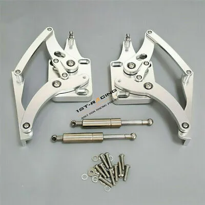 FOR 1967 1968 1969 FORD MUSTANG V8 Hood Hinge Kit Polished Billet Aluminum • $339.99