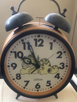 1978 Vintage Garfield Cat The Big Fat Alarm Clock  By Sunbeam Orange 18x14 • $38