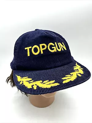 Vintage Top Gun Hat One Size Mens Adult Corduroy Snap Back Cord Adjustable READ • $10.46