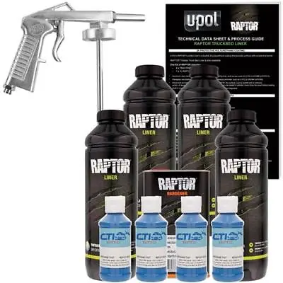 U-POL Raptor  Spray-On Truck Bed Liner With Spray Gun / 4 L ( Dark Blue ) • $192.49