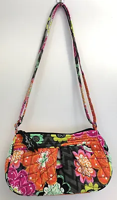 Vera Bradley Ziggy Zinnia Small Frannie Floral Purse Handbag Bag Crossbody VGUC • $9.99