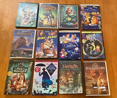 12 Disney DVD Movies  Cinderella Fox & Hound 2 Marry Poppins Tangled & More • $9.15
