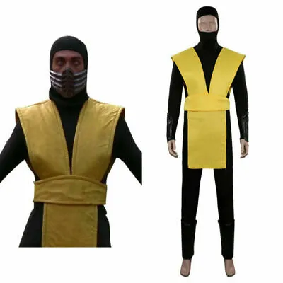 Mortal Kombat Scorpion Cosplay Costume Halloween Outfit Full Set • $87.19