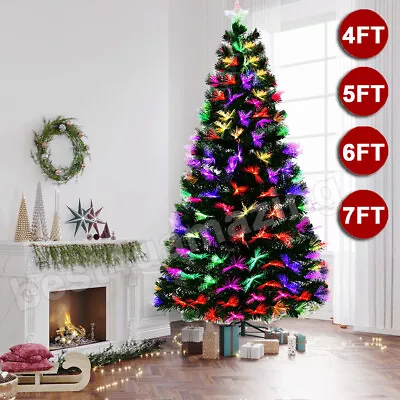 Pre Lit Christmas Tree Fibre Optic Color Changing Xmas LED Lights Star 4/5/6/7FT • $8.99