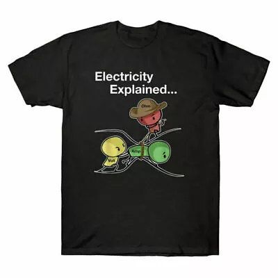 £15.93 • Buy Ohm Volt Amp Electricity Explained Funny Electrician Nerd Novelty Men's T-Shirt