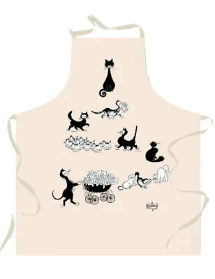 Dubout Cats Multi Cats Beige Funny Humorous Cat Apron Women Men Novelty Pinny • £19.99