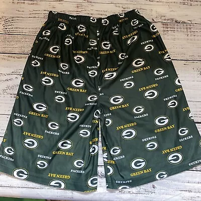 Green Bay Packers Youth Boy Lounge Shorts Green XL NFL Team Fleece Lightweight • $13.99