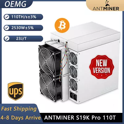 Antminer S19k Pro 110Th 2530W Asic Miner Bitmain Crypto Bitcoin BTC Miner Mining • $3100.42
