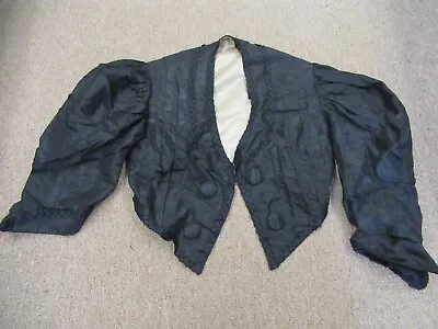 Antique Victorian Hand Made Womans / Girls Mourning Black Vest Lace Edged • $50