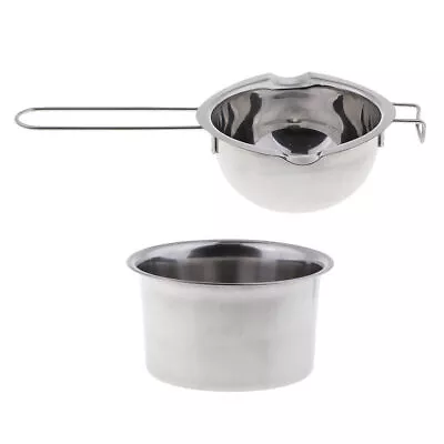 2x Stainless Steel Wax Melting Pot Double Boiler For DIY Candle Soap Making • £9.49