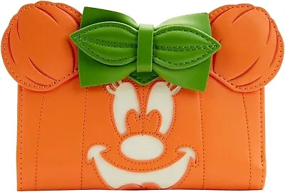 Loungefly Disney Glow Face Pumpkin Minnie Mouse Flap Wallet Halloween - NEW NWT • $25.99