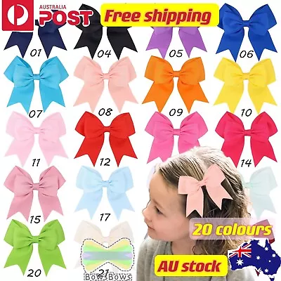 20 Colors 4.5” Hair Clip Alligator Baby Toddler Girl Kids Grosgrain Ribbon Bow • $3.99