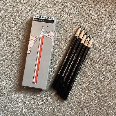 £4 • Buy Vintage Berol Blaisdell  China Marker 5 Black Paper Wrapped Grease Pencils