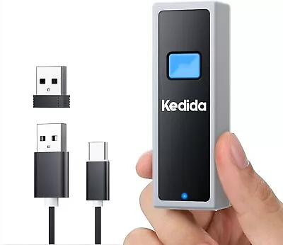 Kedida 2D QR Barcode Scanner Wireless Mini Barcode Reader Bluetooth/USB Wired • $32.26