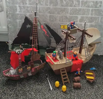 Vintage Toy Pirate Ships Bundle X 4/ Playmobile 1991 - Mega Bloks X 2 - Redbox • £44.95