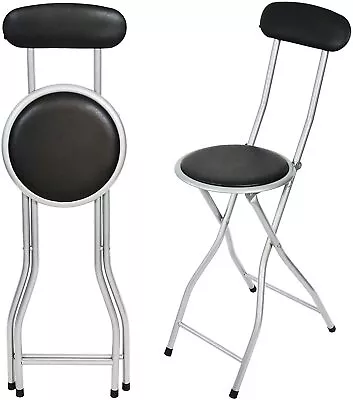 £23.99 • Buy Folding Breakfast Bar Stool Padded Seat Home Office Kitchen Round High Chair New