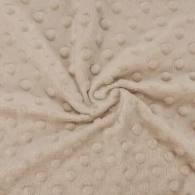 £5.50 • Buy  Supersoft Dimple Dot Cuddle Popcorn Soft Fleece Plush Fabric - Beige