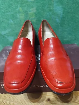 Amalfi By Rangoni Red Leather Flat Shoes  Made In Italy • £24.98