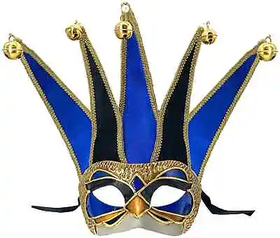 Colombina Jolly Velluto Blue Black Venetian Italian Masquerade Womens Mens Mask • £50.54