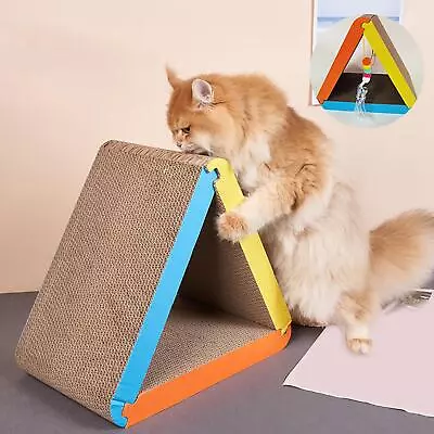Triangle Cat Scratch Post Scratcher Large Cat Bed Nest Interactive Toy Protect • $47.01