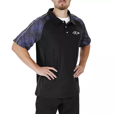 Zubaz NFL Men's Baltimore Ravens Elevated Field Polo With Viper Print Accent • $38