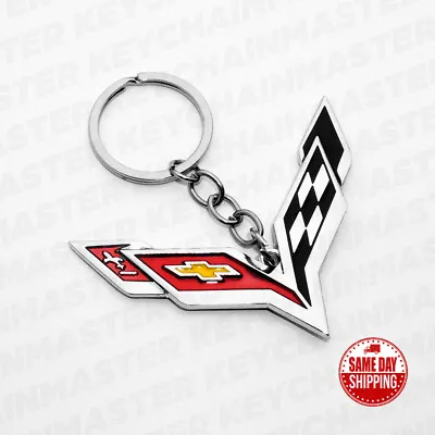 3D Corvette Logo Car Home Alloy Key Chain Fob Ring Gift Decoration Accessories • $14.99