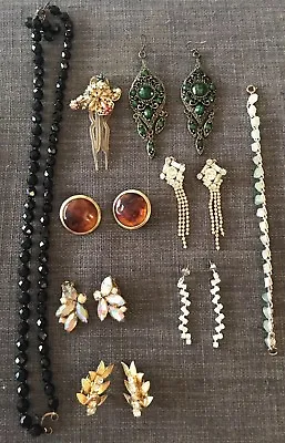 Vintage Lot Of 9 Pieces Custom Jewelry Necklaces Earrings Bracelet Hairclip  • $39.99