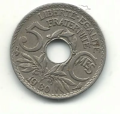 A High Grade Xf/au 1930  France 5 Centimes Coin-mar073 • $6.37