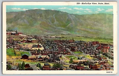 Butte Montana MT - Bird's Eye View Of Butte Towns - Vintage Postcard - Unposted • $4.49