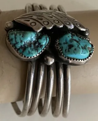 Nice Vintage Navajo Old Pawn Sterling Silver Turquoise Bracelet 6.5” • $275