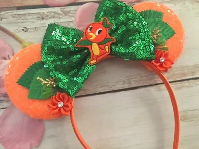 Orange Bird Couture Minnie Mouse Ears Headband- Disneyland- Disney World- NEW • $20