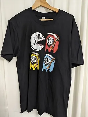 Pac Man Homage T-shirt Retro Arcade Video Game Gaming Gildan Size L • £0.99