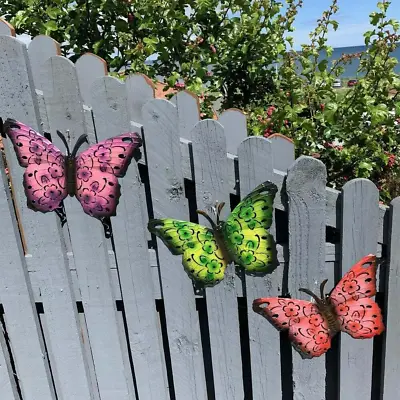 £8.99 • Buy Outdoor Garden Metal Butterfly Wall Art Decoration Butterfly S