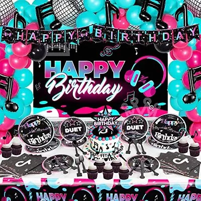 Music Birthday Party Supplies Disco Party Decorations Music Theme Party Set Incl • $39.76