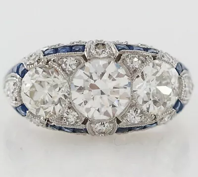 Victorian Art Deco Wedding Anniversary Ring In 925 Silver 4.72TCW OEC CZ Stone • $0.99