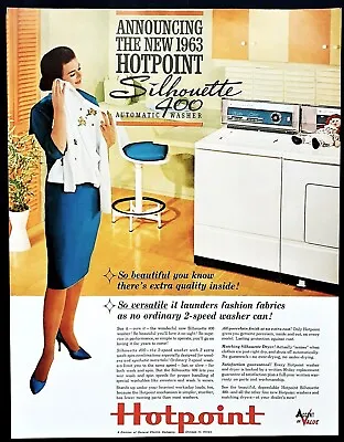 Hotpoint Washer Dryer Ad Vintage 1962 Washing Machine Original Advertisement  • $13.45