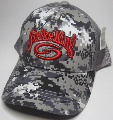 Strike King Digital Gray Camo Hat Cap Mesh Back Adjustable Strap Bass Fishing • $24.99