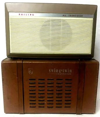 Vintage PHILIPS SWING TWIN Transistor All Transistor RADIO Made In Australia • $235