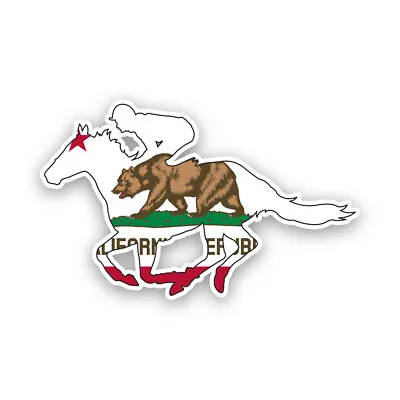 California CA Horse Racing Flag Sticker Decal - Weatherproof - Equestrian • $4.99