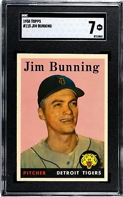 1958 Topps #115 Jim Bunning SGC 7 NEAR-MINT • $75