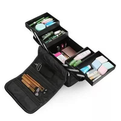 Large Beauty Make Up Nail Tech Cosmetic Box Artist Vanity Case Storage Bag Salon • £14.99