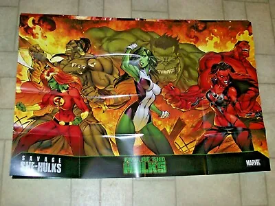 Savage She-Hulks Fall Of The Hulks Promo Poster 24 X 36 Marvel 2010 J S Campbell • $40