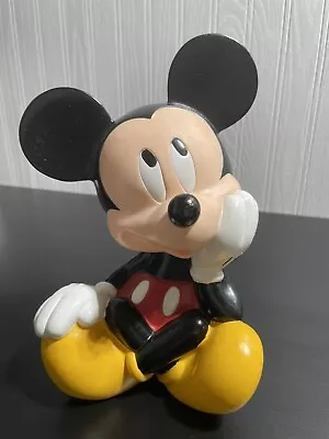 Vintage Walt Disney Mickey Mouse “ In Deep Thought “  9” Coin Bank • $30