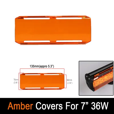 5.3  LED LIGHT BAR Amber Lens Cover For 7  Inch 36W 12  17  22  28  44  50  INCH • $10.24