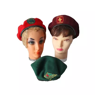 3 Vintage Scouts Beret Cap Boy Rover Scouts Canada 1970's • $50