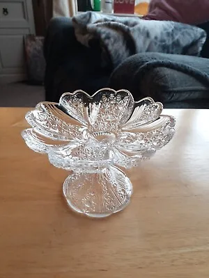 Vintage Davidson Glass Bon Bon Dish Nice Pattern 5 1/2 Inches • £2.99