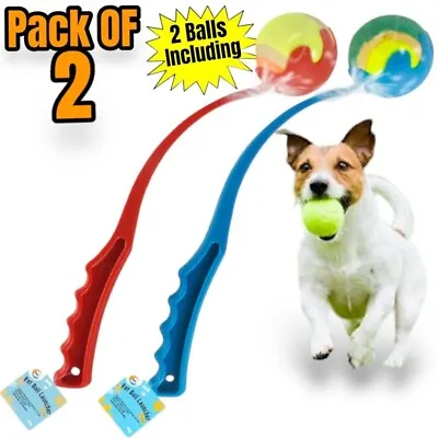 £8.99 • Buy 2Pcs BALL THROWER LAUNCHER DOG & PUPPY CHUCKER TENNIS PET TOY WALKING FETCH PLAY